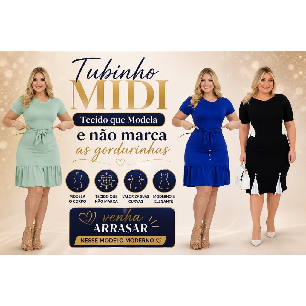 Vestido Moda Evangélica Cristã Godê Preto Social Babado Rodado Evasê Midi Festividade  Plus Size Tule (lurdinha)