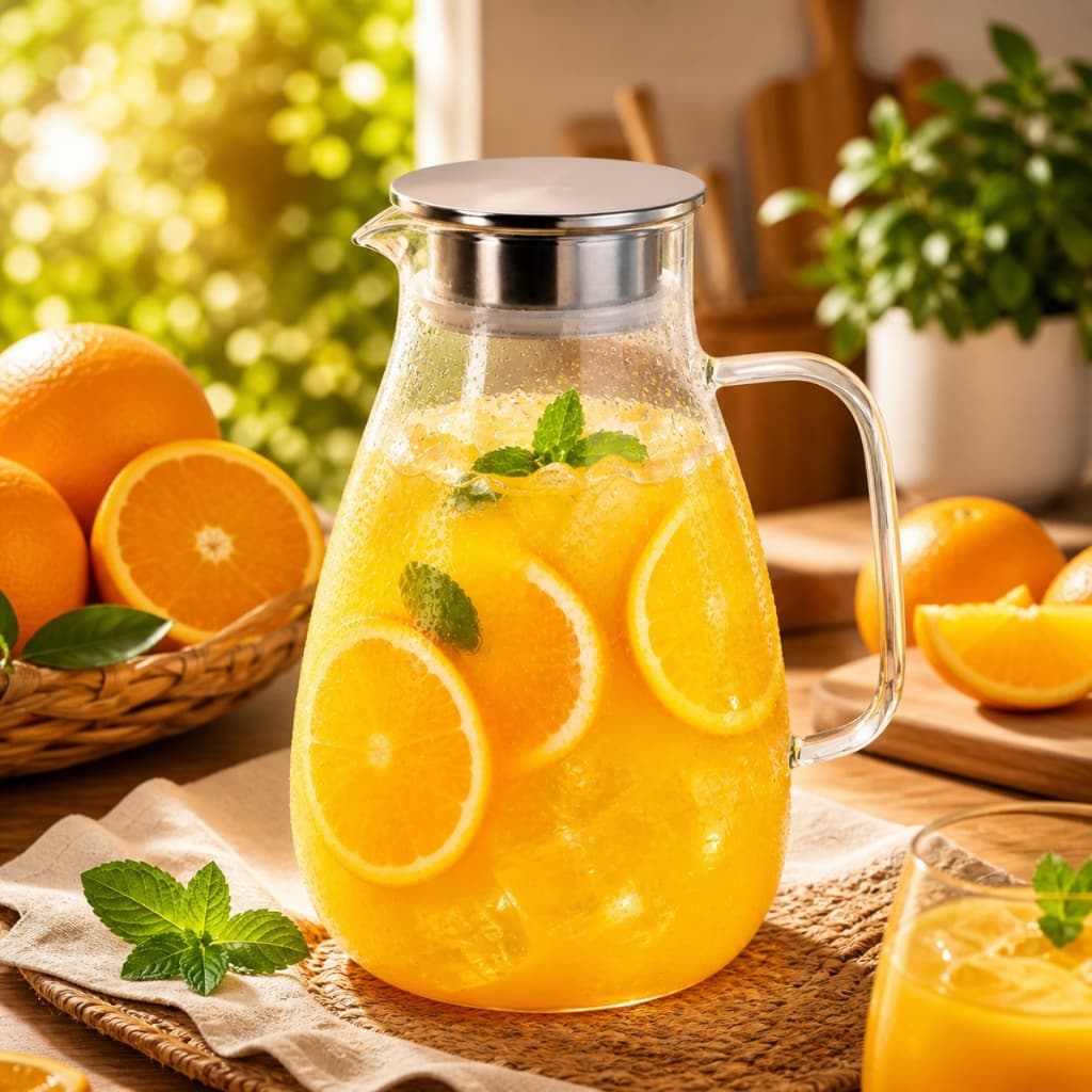 Jarra De Vidro 1,5 Litros Jarra Com Tampa Garrafa De Vidro Geladeira Suco Água Jarra Vidro 1500 ML