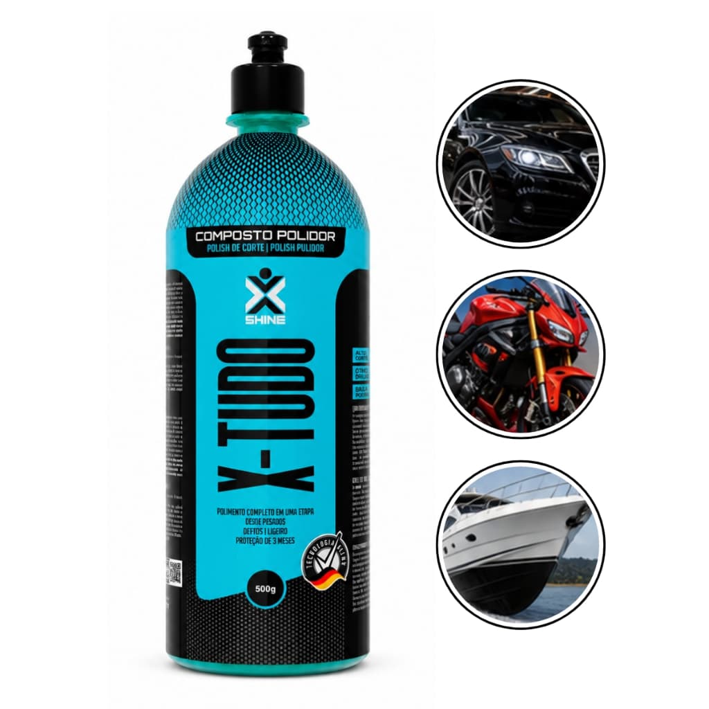 Massa De Polir Composto Polidor Automotivo Corte Pesado Refino Lustro Remove Risco Profissional 500g