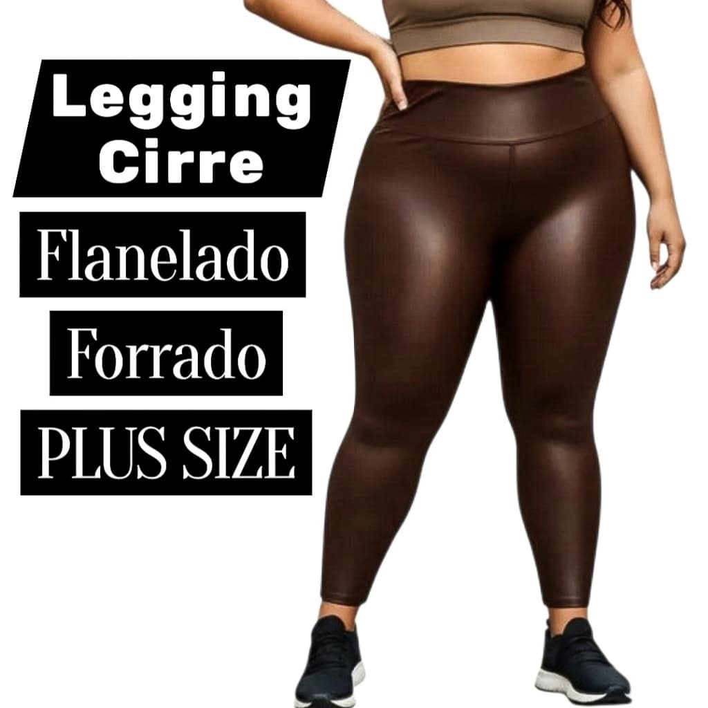 Calça Legging Cirre Flanelada Plus Size Grossa Forrada Peluciada G1 G2 G3 G4