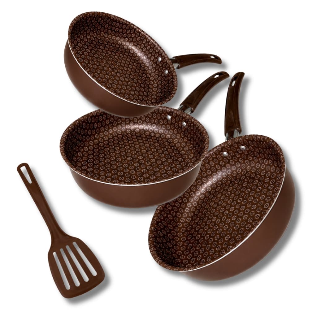 Kit 3 Frigideiras Fundas Antiaderente 16 18 20 + Espátula Revestimento Não Gruda Cabo Antitérmico
