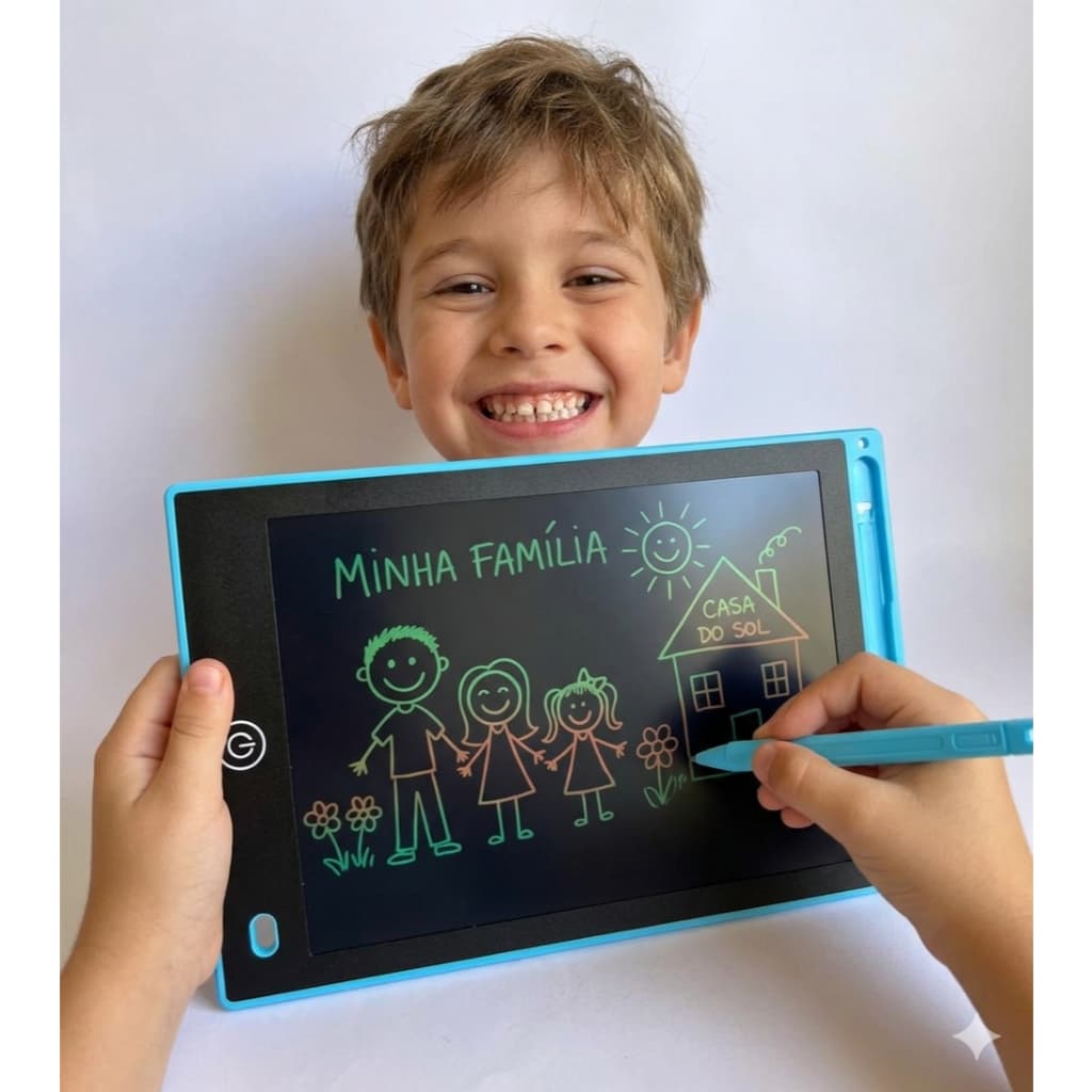 Lousa Mágica Infantil Tela LCD 8.5 Tablet Cores Menino Menina