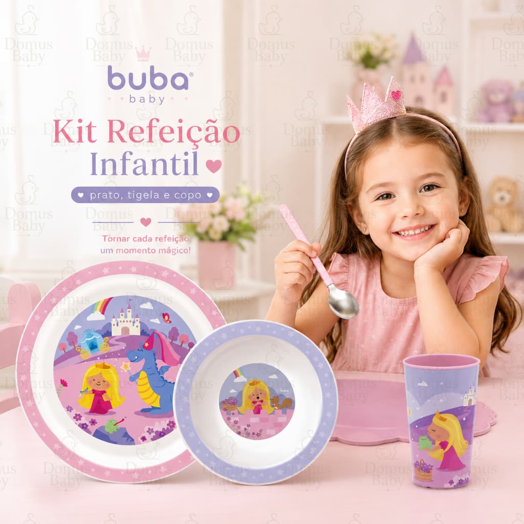 Kit Pratinho Bowl e Copo Buba Aventuras Alimentação Infantil