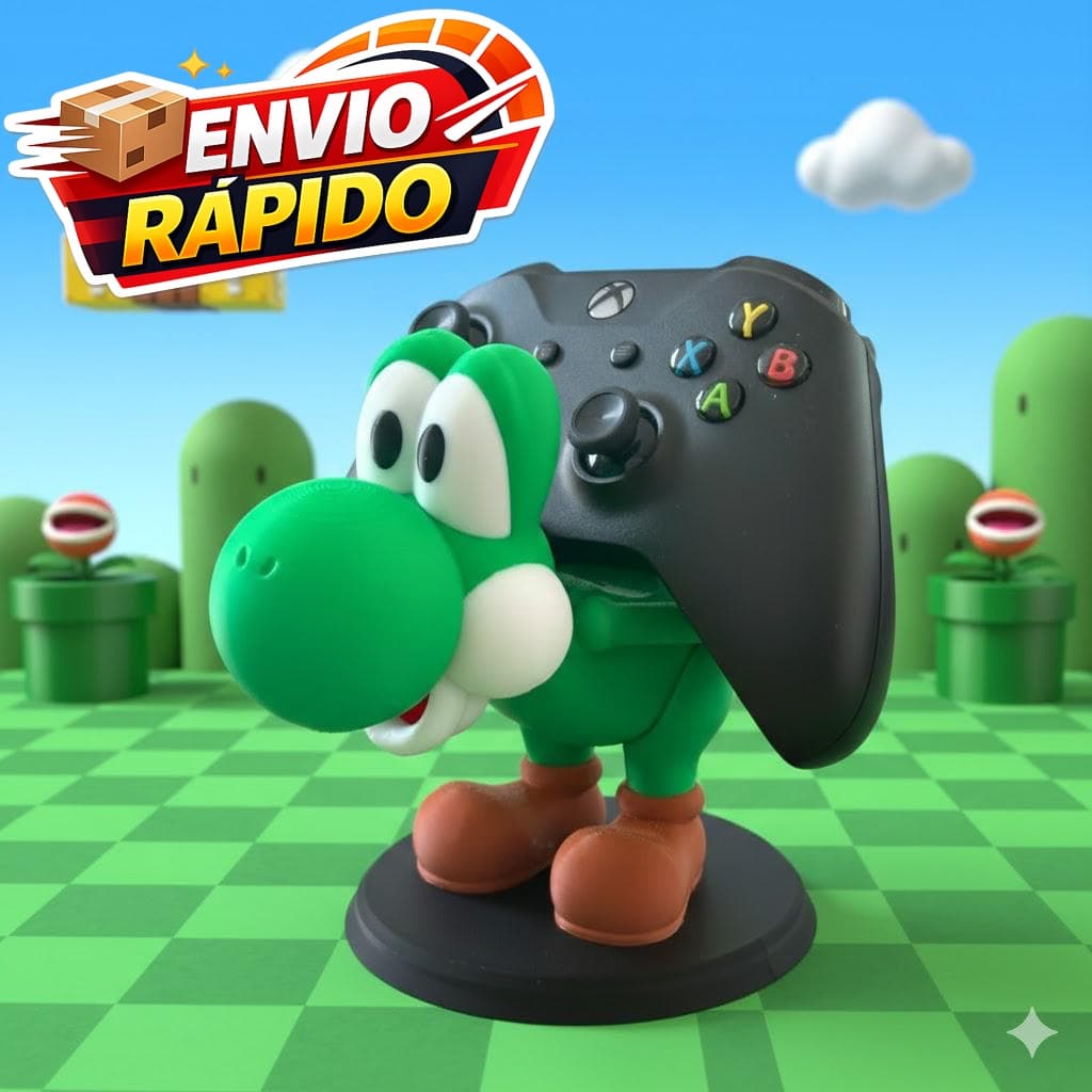 Suporte de Controle Yoshi - PS5 - XBOX - Mario - Decoração - Geek - Gamer - Setup
