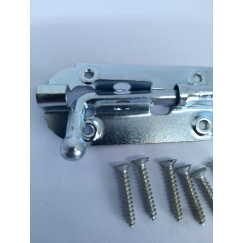 Trinco Ferrolho Redondo Reforçado Zincado 13cm + Kit 8 Parafusos ENVIO IMEDIATO