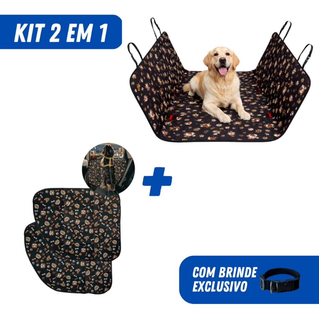 Kit Capa Protetora Banco Traseiro Estampado Impermeável + Capa Protetora Porta ENVIO IMEDIATO