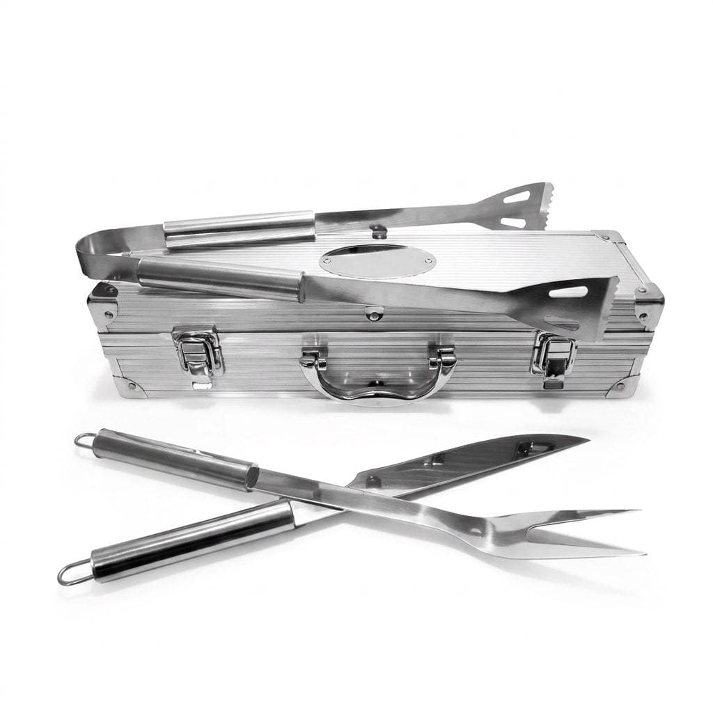 Kit Churrasco Personalizado Inox com Garfo e Faca  Presente Especial Dia dos Pais
