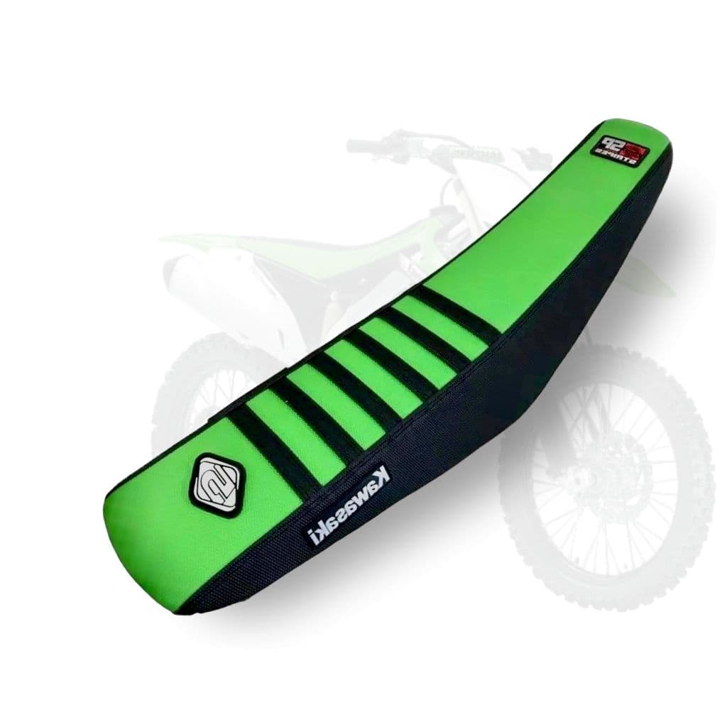 Capa De Banco 5inco Antiderrapante Kx - Kdx - Kxf 250 / 450 emborrachada verde e preta kawasaki todas off road 5inco