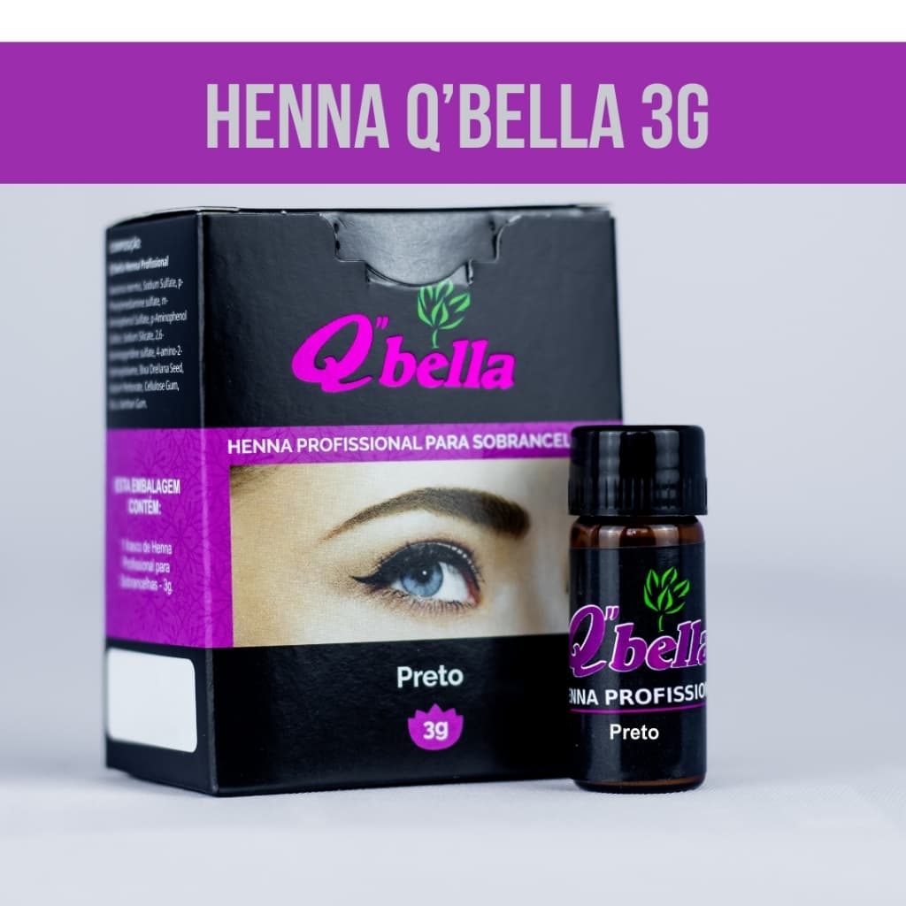 Henna QBella Profissional Para Designer De Sobrancelhas 3g Q'Bella