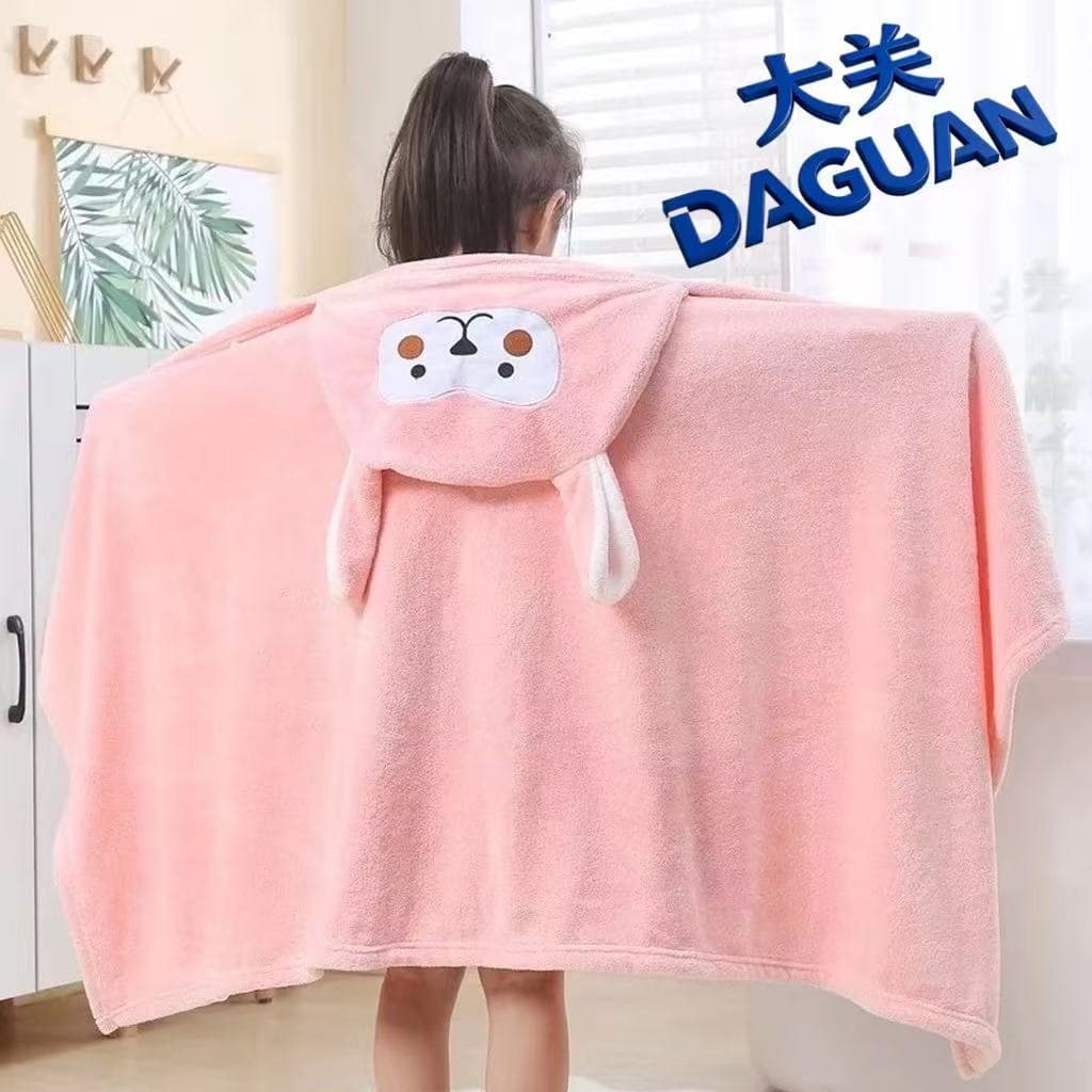 DAGUAN Toalha de Banho Infantil com Capuz de Pelúcia e Orelhas para Recém-Nascidos, Unissex, 138*68cm