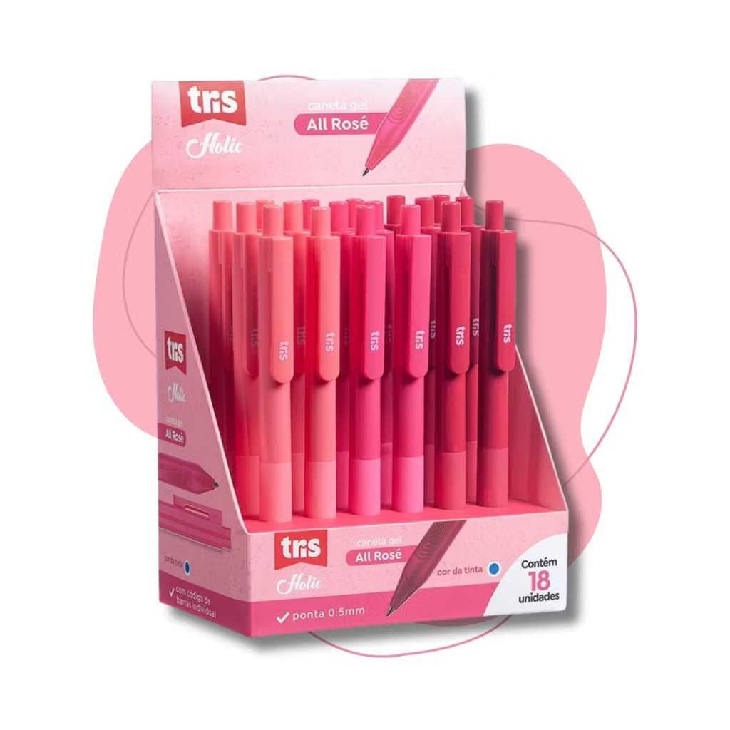 Caneta Gel  All Rosé Tris Holic   0.5 mm tinta azul