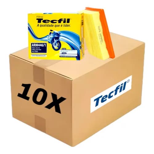 Kit com 10 filtros de ar TECFIL ARM446/1 Pop Fan Titan Nxr Xre