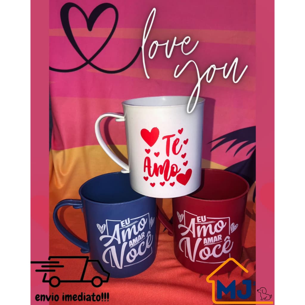 Kit Caneca Dia dos Namorados - TE AMO - Lembrança - Amor
