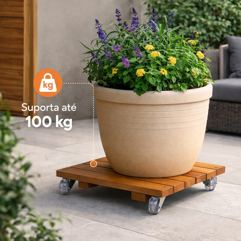 Suporte Vaso Madeira Gás de Cozinha Bujão, Deck , Modular, Rodízio Kit com 1 a 4 - Tamanhos