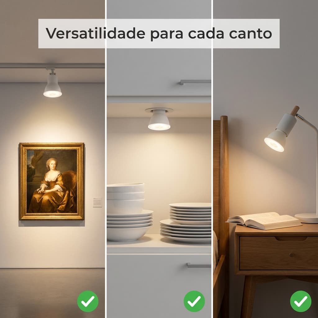 Lâmpada LED MR11 GU10 Luz Sollar 4,5W 3000K Branco Quente 400lm Inmetro Garantia