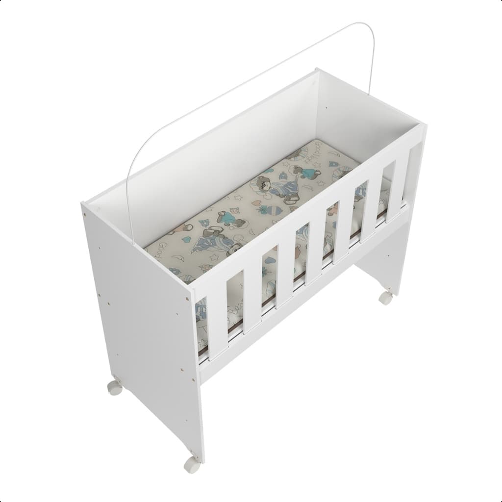 *Mini Berço De Bebê Chiqueirinho Moderno Confortável Com Rodízios Acompanha Colchão 5 em 1 Soninho