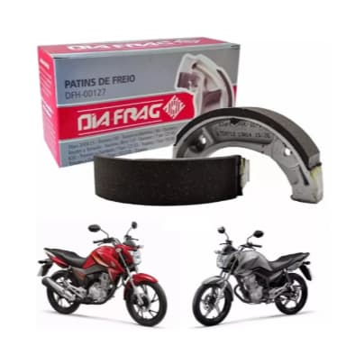 Lona Patins De Freio Cg Titan Fan 160 Traseira Diafrag DFH-00127