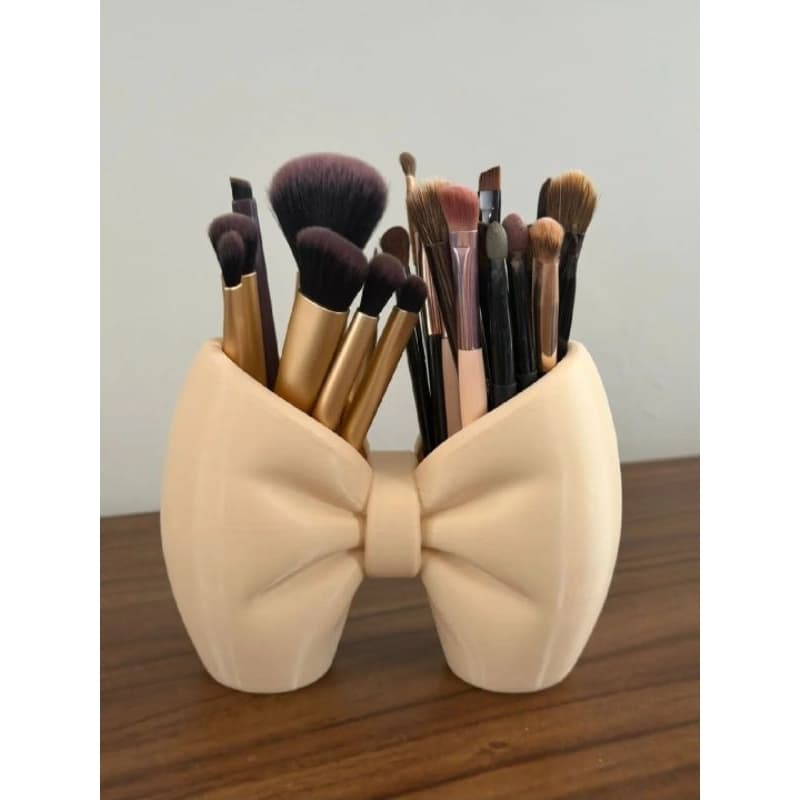 Porta Pincéis Maquiagem | Canetas Organizador de Mesa Laço Coquette Multiuso Decorativo para Penteadeira e Escritório