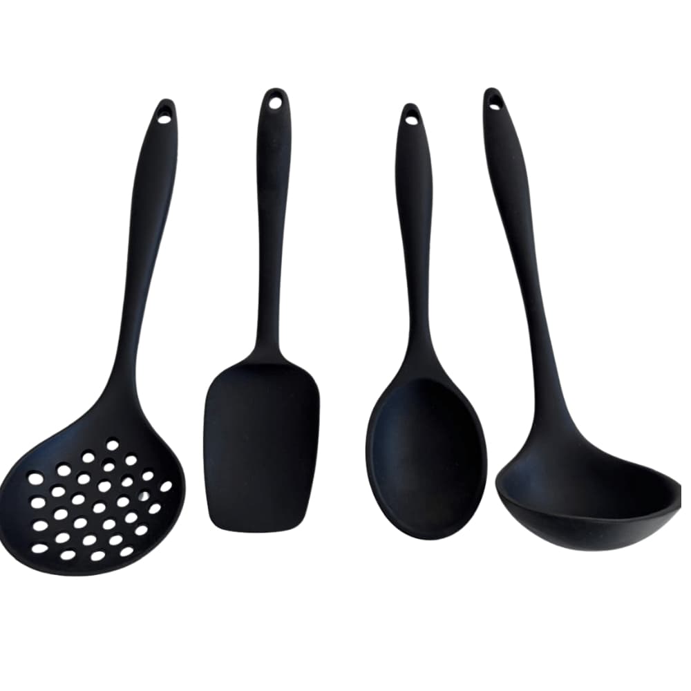 Kit Escumadeira Concha Espatula Colher de Servir em silicone