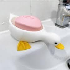 Saboneteira Pato Amarelo Suporte Para Sabonete Infantil Divertido Banheiro Crianças Bebê Decorativo Criativo