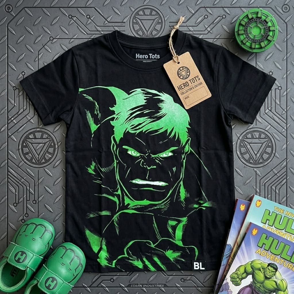 Camisa Menino Infantil Temático Hulk Preta (AC)