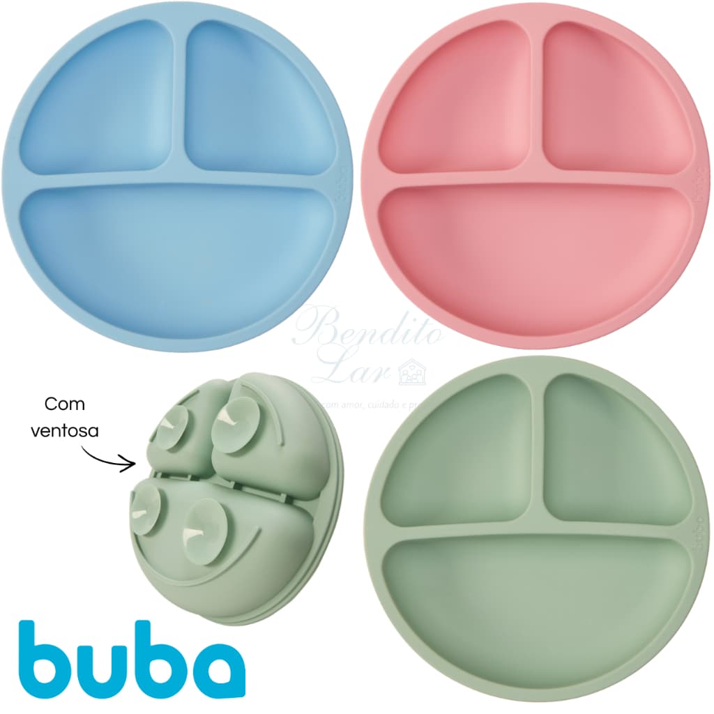 Pratinho de silicone com ventosa BUBA | Pratinho para introdução alimentar bebê