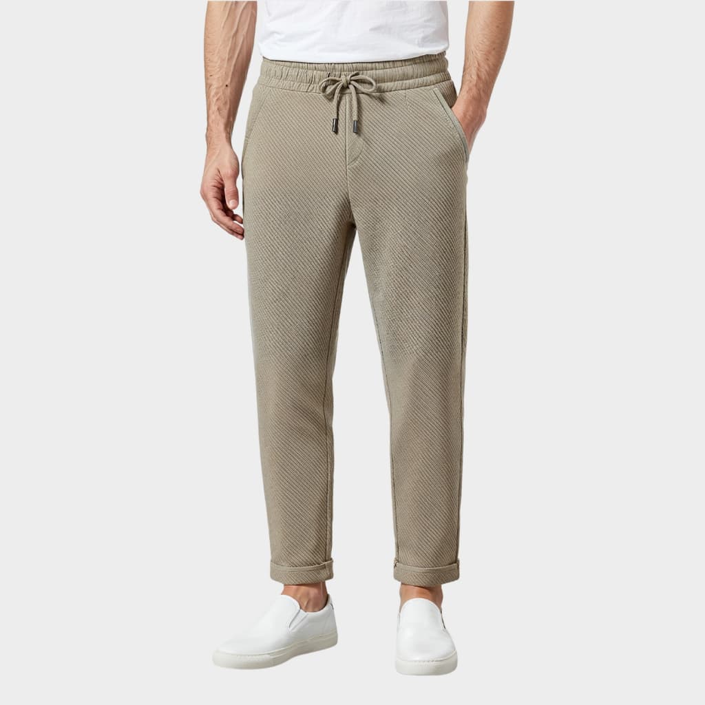 Calça Alfaiataria Masculina Premium Esporte Fino Elastano Canelado Slim Social Elegante Versatil Confortavel Moderno