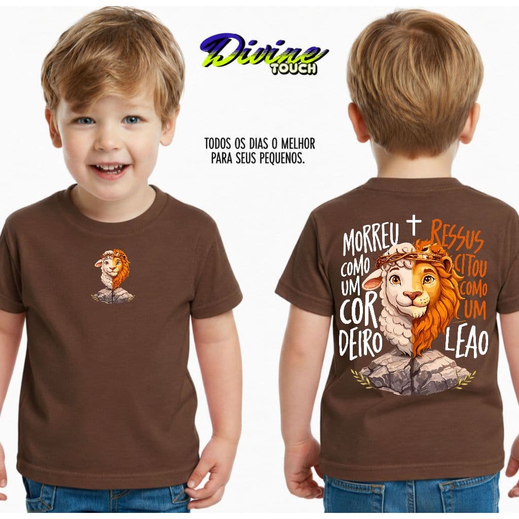 Camiseta Infantil Malha 30.1 100% Algodão Juvenil Estilosa Camisa Jesus Colorido Morreu Ressuscitou