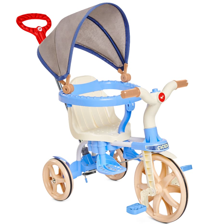 Triciclo Infantil Ciclito com Pedal Bicicleta de Passeio Carrinho de Bebê com Capota Ajustável