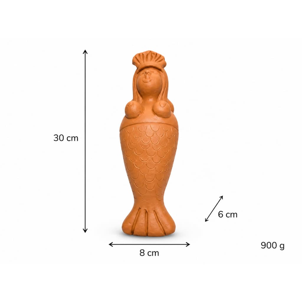 IEMANJÁ SEREIA ARTESANAL EM BARRO 30 CM  ESCULTURA DECORATIVA DE IEMANJÁ | ARTE, ESPIRITUALIDADE E IDENTIDADE