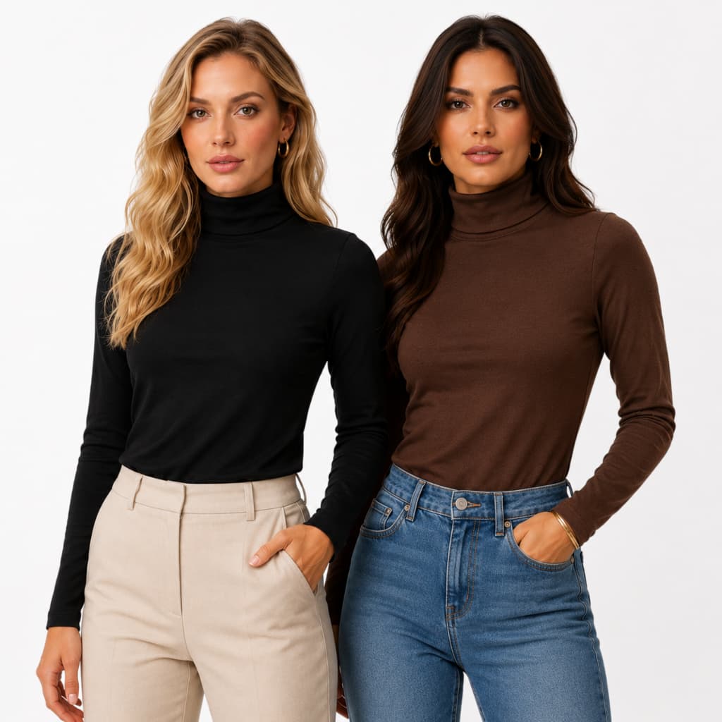 Kit 2 Blusa Feminina Manga Longa Suplex Gola Redonda Poliamida Tee Academia Proteção UV Segunda Pele