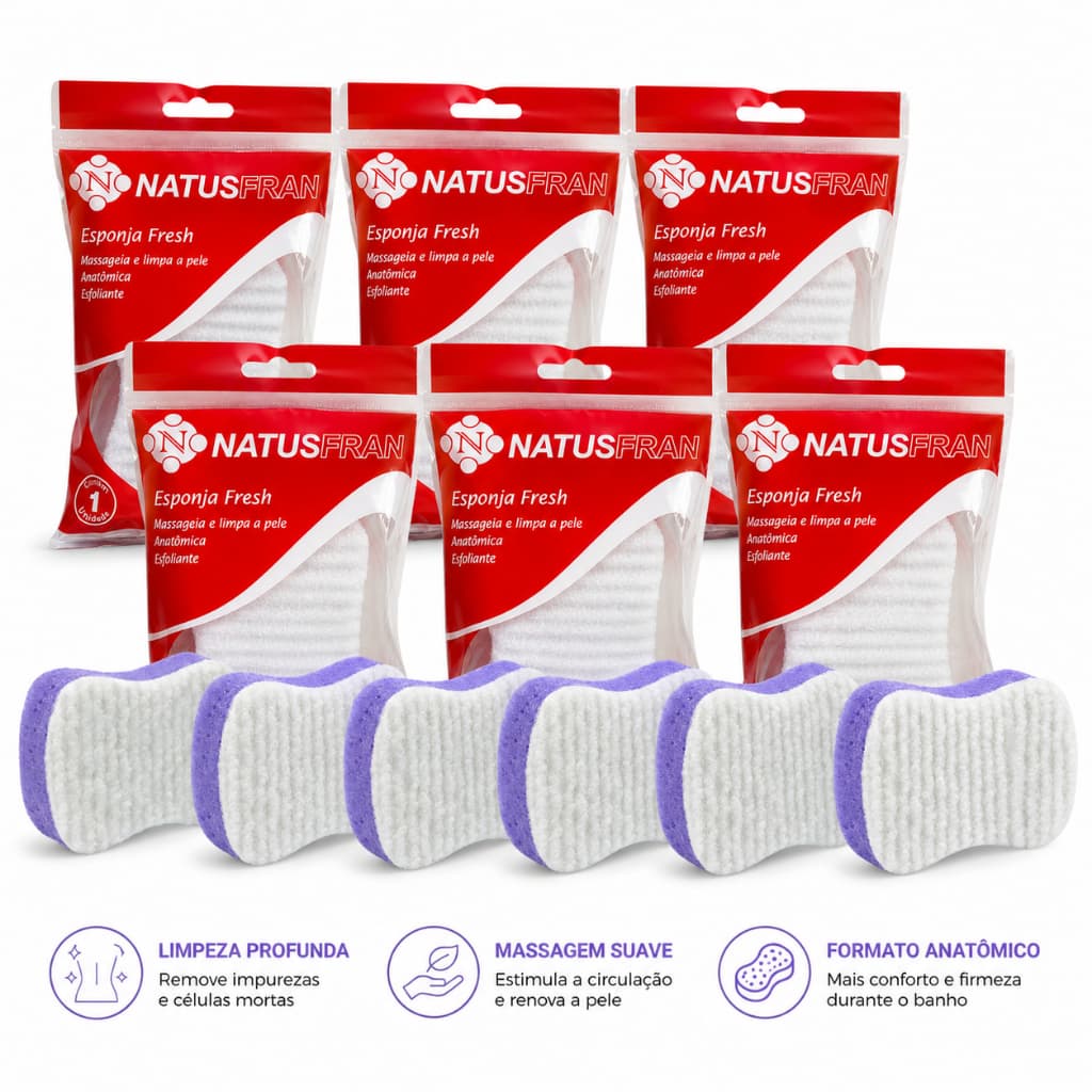 Bucha Para Tomar Banho Esponja De Corpo Esfoliante Limpeza Profunda Uso Corporal Kit 5 e 10 Unidades