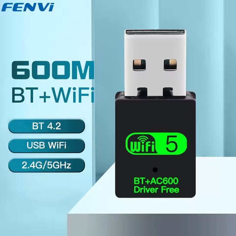 Adaptador USB WIFI FENVI AC600 e Bluetooth v4.2 - Preto