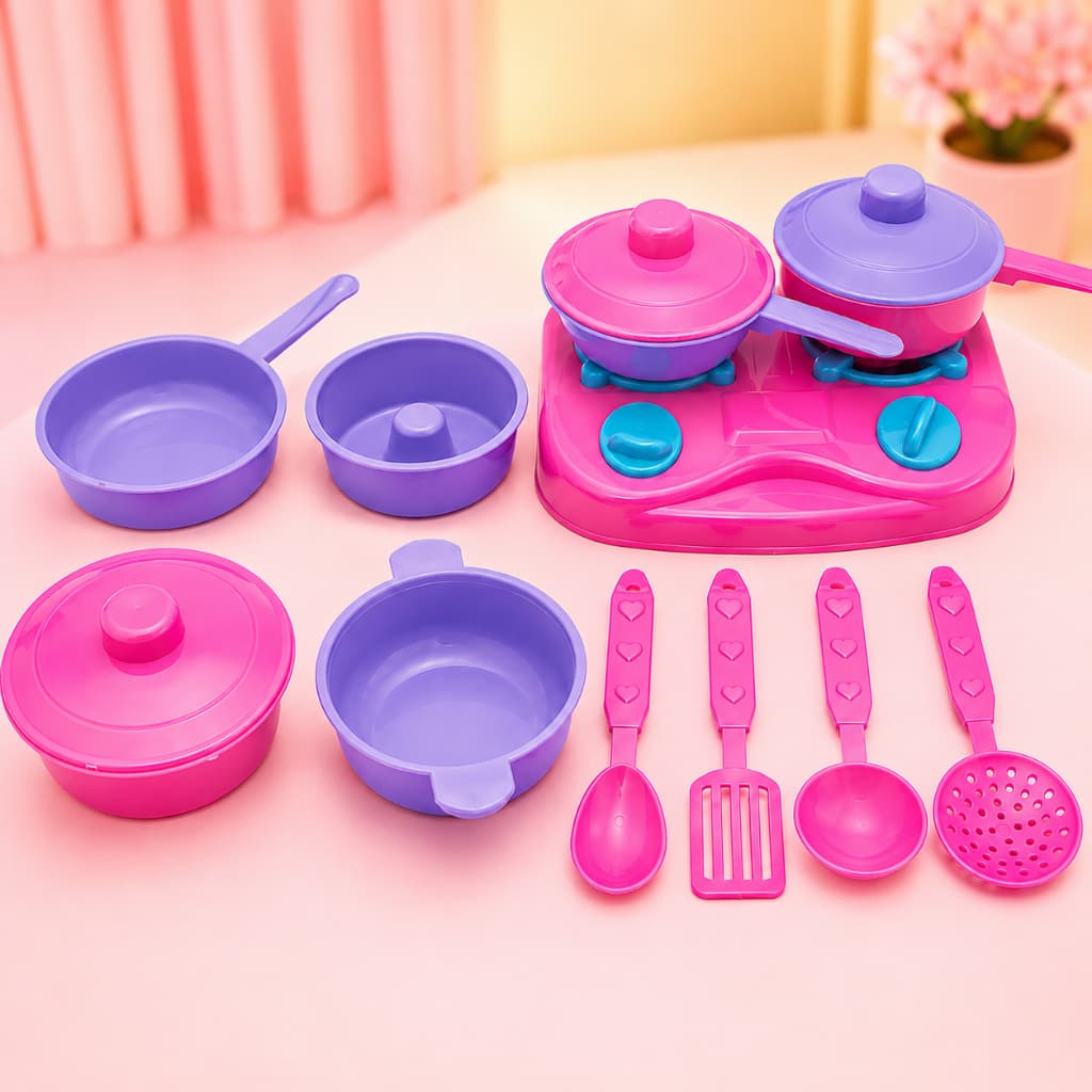 Kit Panelinha de Brinquedo Faz de Conta com Fogãozinho de Criança