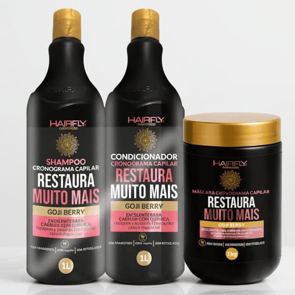 Kit Completo - Shampoo, Condicionador e Máscara Restaura Muito Mais Hair Fly