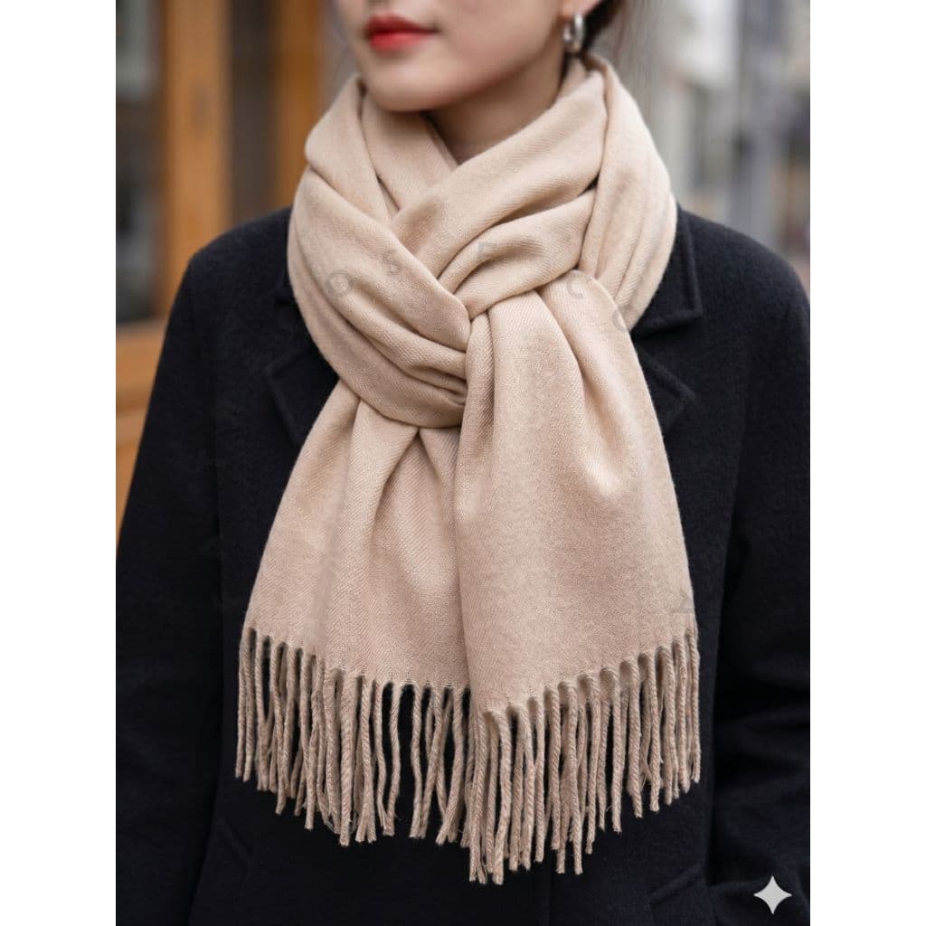 Cachecol Pashmina Lenço Echarpe Xale Lisa Feminino Unissex Imitação Cashmere com Franjas Quente Inverno Presente Moda