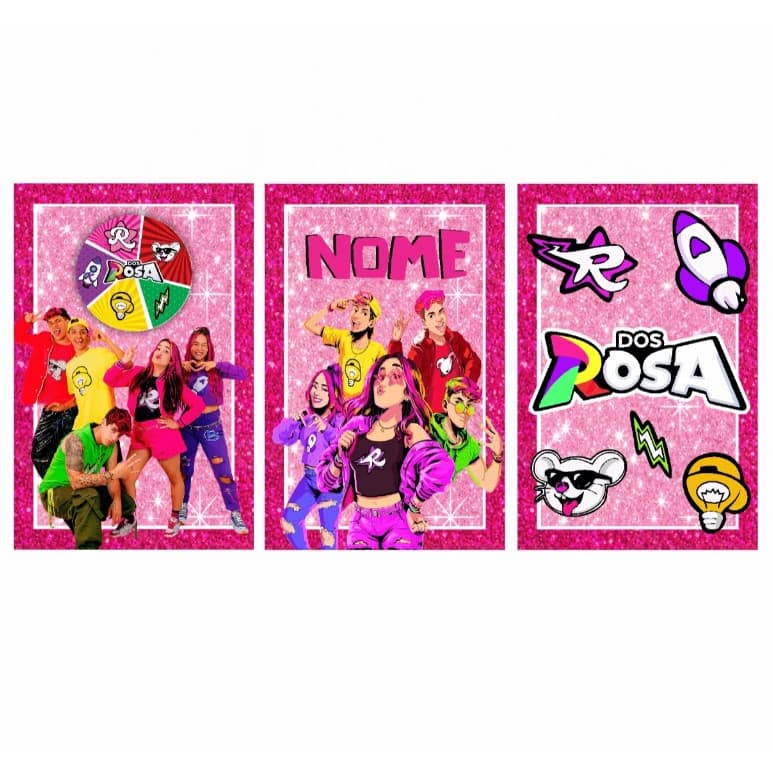 QUADRO PERSONALIZADO SEU NOME DOS ROSA DOS ROSAS KIT 3 PEÇAS