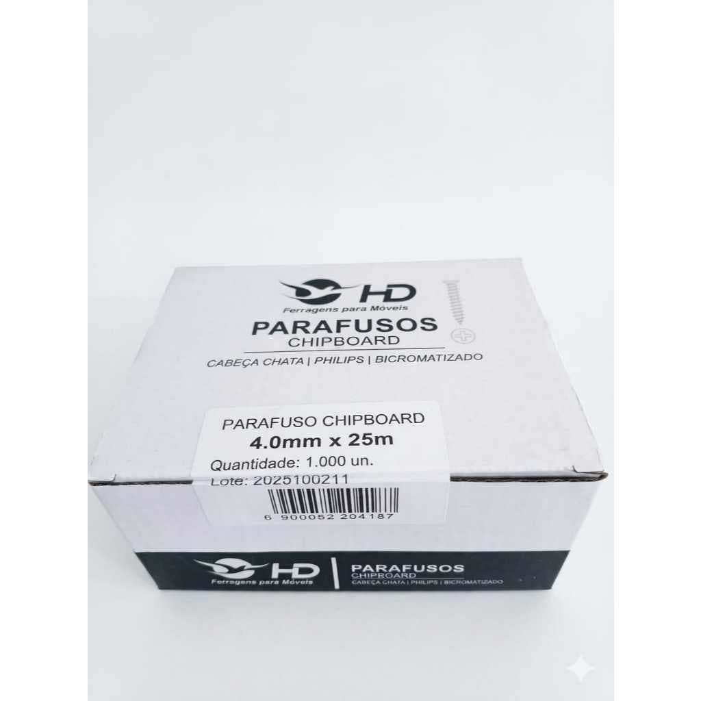 Parafuso Hd Ferragens Chipboard Chata Para Madeira 4,0x25 - Caixa c/ 1000