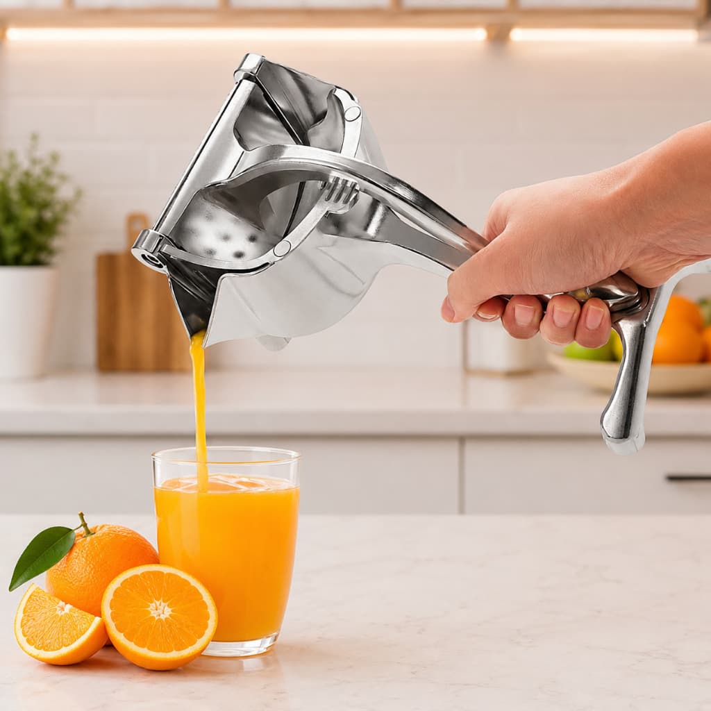 Espremedor Manual de Alumínio para Frutas – Multifuncional, Prático e Ideal para Fazer Sucos 1106