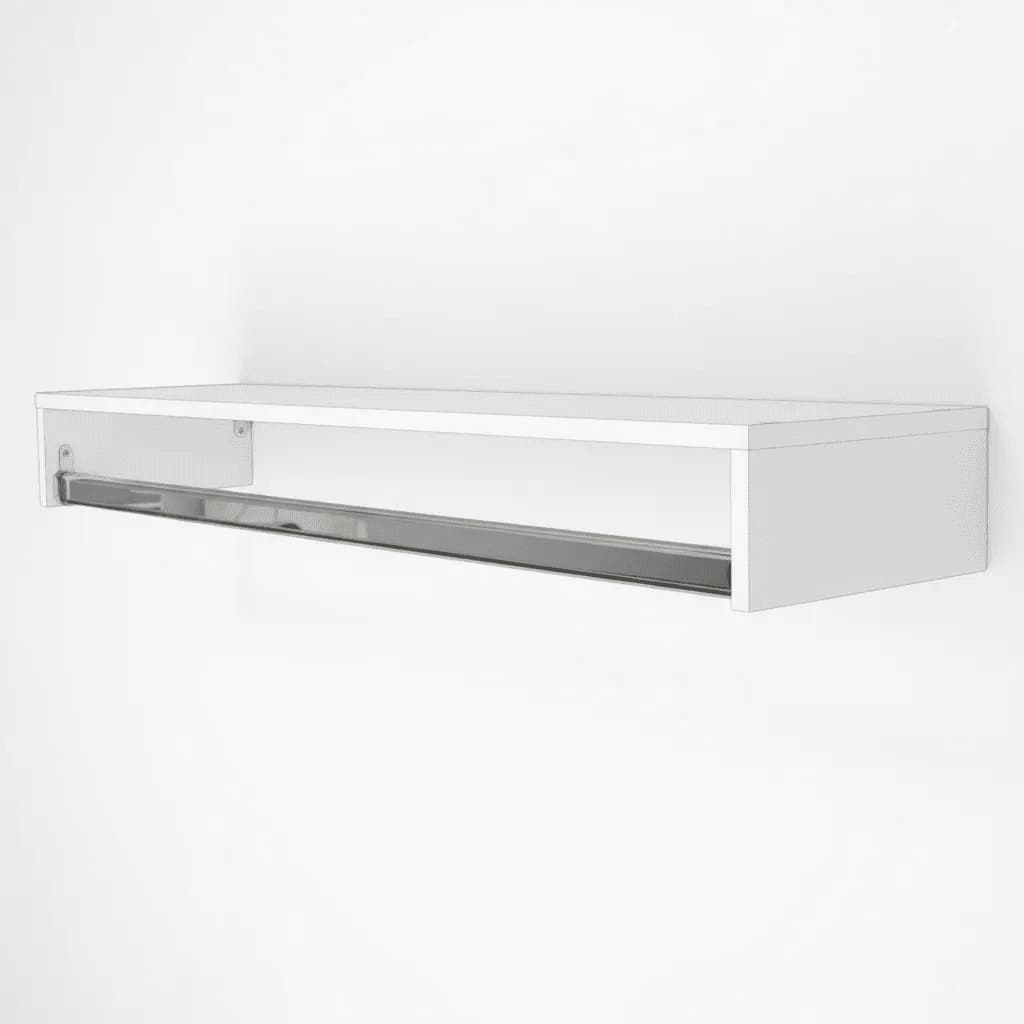 Cabideiro De Parede Arara Para Roupas Mdf Branco