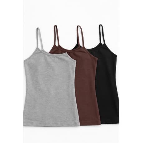 KIT 3 Blusa Feminina Alcinha Minimalista Casual Confortável justa de algodão