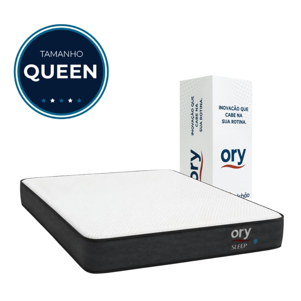 Colchão Queen Espuma Ortopédico a Vácuo Macio Malha Suave Tecnologia Ice Touch Ory Sleep Altura 18cm