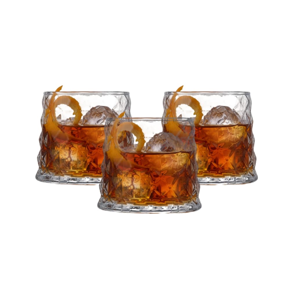 Copo de Vidro Copo Vulcano 370ml, Jogo de Copos de Vidro Baixo Whisky 3pcs – Ruvolo