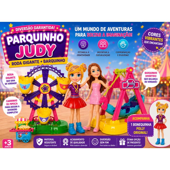 Samba Toys Roda Gigante Com Barco Bonequinha P Judy Menina Infantil