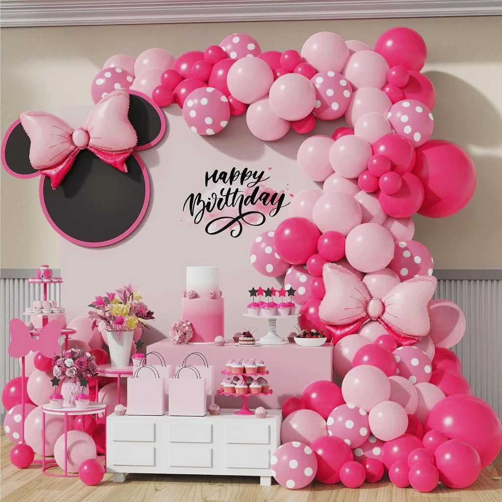 Kit Balões Rosa Minnie Disney / Kit Festa Temática/ Kit arco de balão decorativo/ Balão pink/ Balão rosa borboleta