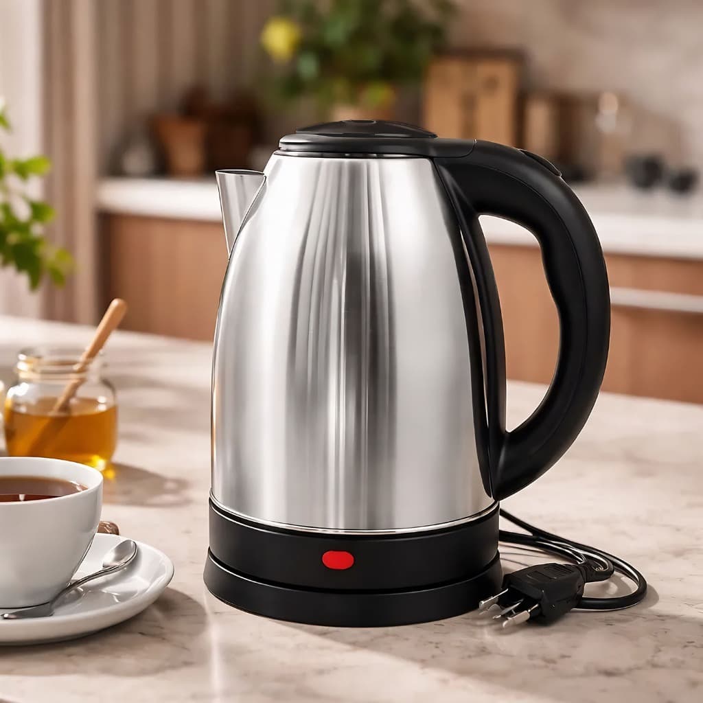 Chaleira Jarra Elétrica Portátil Bule Inox 1.8Lts Ferve Água Chá E Café 110V ou 220V