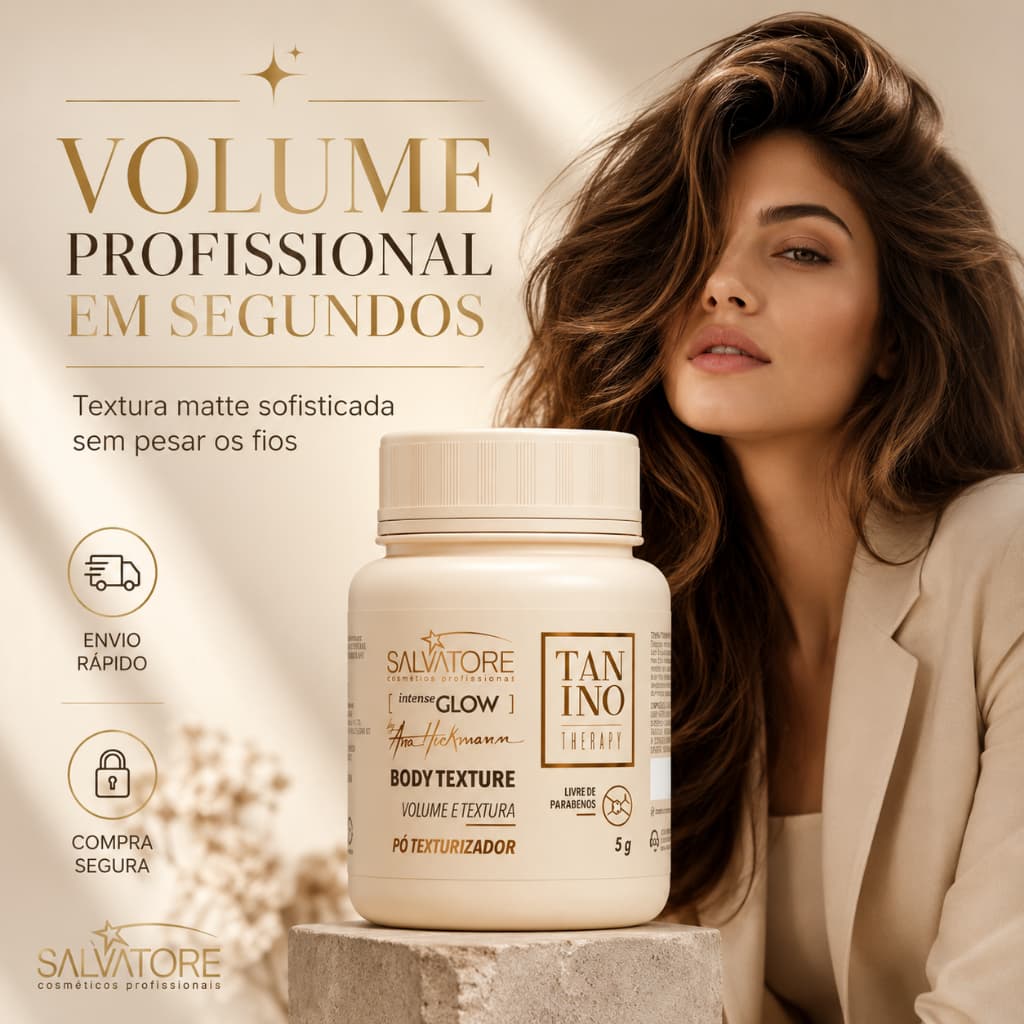 Pó Volume Imediato no Cabelo Salvatore Body Texture 5g Efeito Matte Sem Oleosidade Profissional