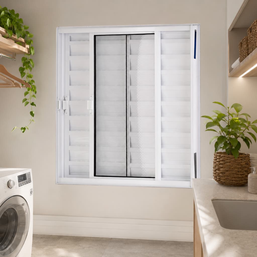 Janela Veneziana 80x80 Alumínio Linha 16 Preta ou Branca