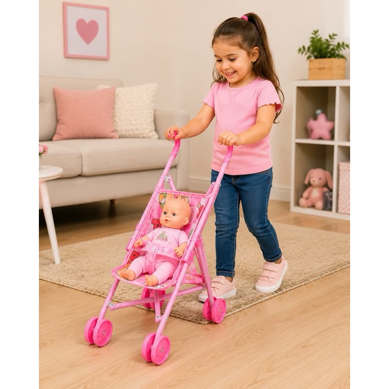 Carrinho De Boneca Brinquedo Infantil Passeio