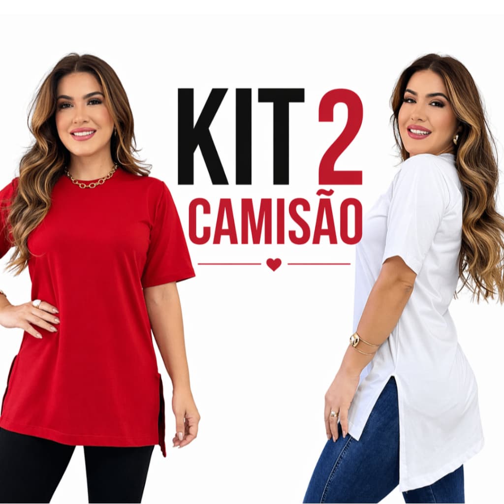 Kit 2 Max T-shrt  Camisetão Feminina Blusa Lisa Oversized Tshirt Academia 100% Algodão Premium